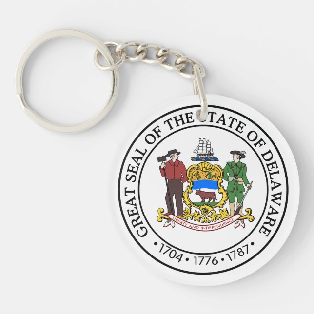 Delaware State Seal - Key Ring (Front)