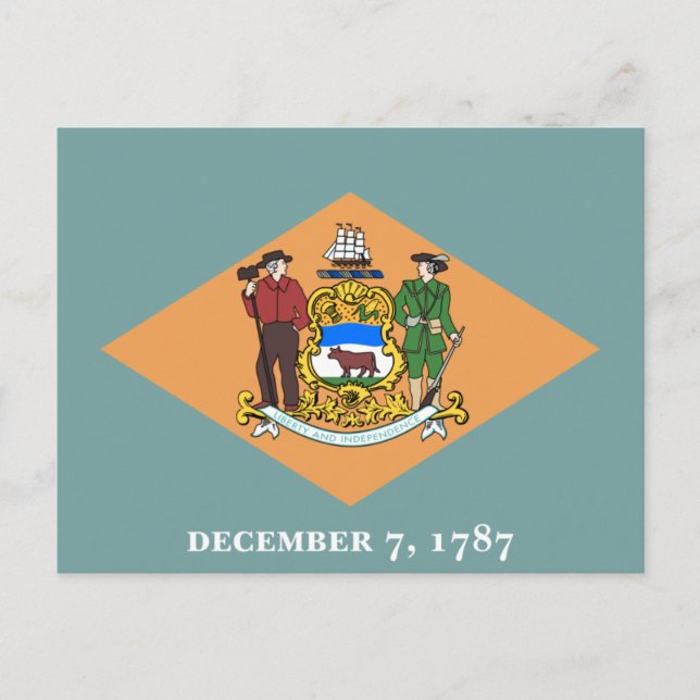 Delaware The Diamond US State Flag Postcard (Front)