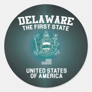Delaware The First State Classic Round Sticker