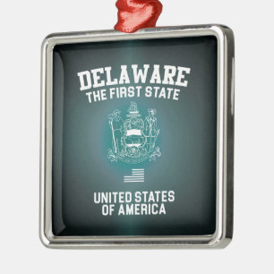 Delaware The First State Metal Tree Decoration