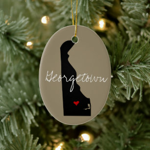 Delaware Town Ceramic Ornament