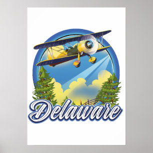 Delaware travel logo poster