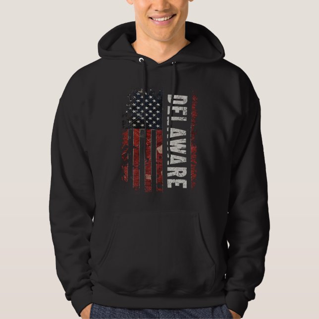 Delaware USA Flag Hoodie (Front)