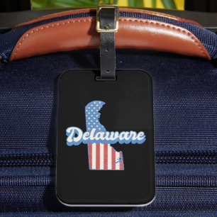 Delaware USA Map American flag Luggage Tag