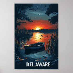 Delaware USA Vintage Illustration Travel Poster