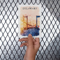 Delaware USA Vintage Watercolor Travel