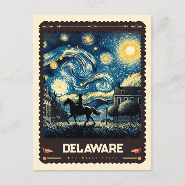 Delaware | Vincent Van Gogh Inspired Postcard (Front)