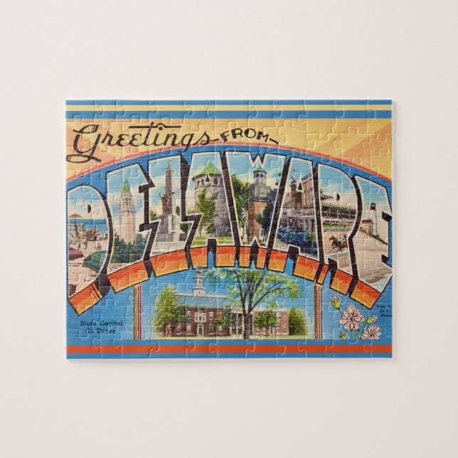 Delaware Vintage 8x10 Postcard  Jigsaw Puzzle (Horizontal)