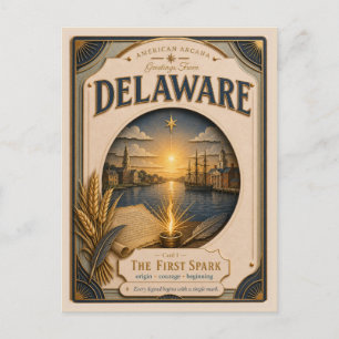 Delaware Vintage Paper Cut American Arcana Postcard