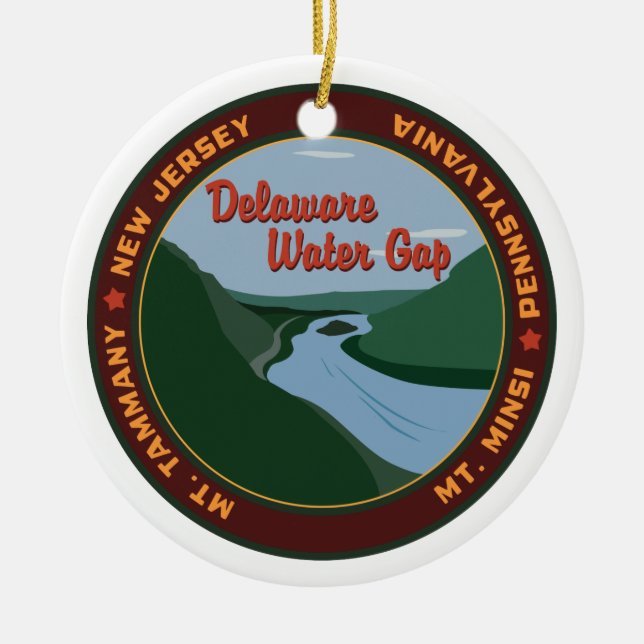 Delaware Water Gap Ceramic Tree Decoration (Front)