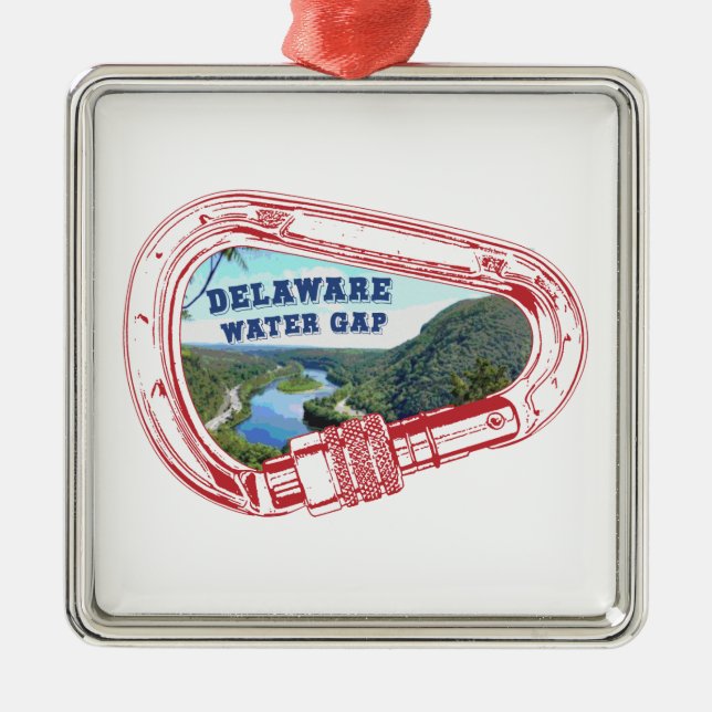 Delaware Water Gap Climbing Carabiner Metal Ornament (Front)