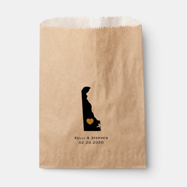 Delaware Wedding Favour Treat Sacks, Gift Bags (Front)