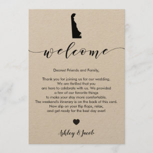 Delaware Wedding Welcome Letter & Itinerary Card