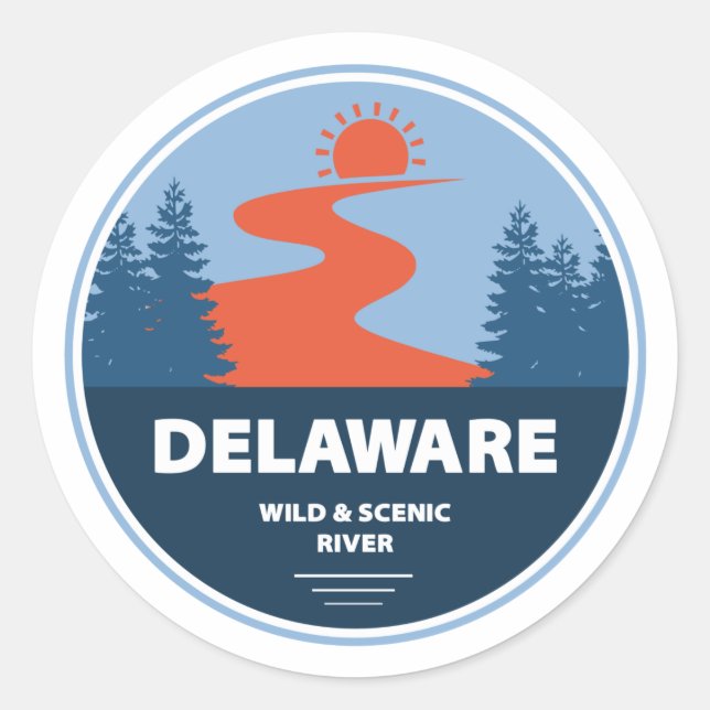 Delaware Wild And Scenic River Classic Round Sticker (Front)