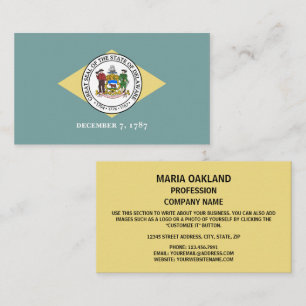 Delawarean Flag & Seal, Flag of Delaware Business Card