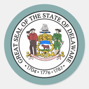 Delawarean Seal, Delaware Classic Round Sticker