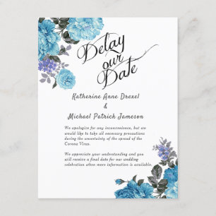 Delay our Date Wedding Corona Virus Floral Card