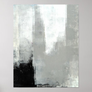 'Delayed' Grey Abstract Art Poster