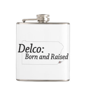 Delco Born and Raised Hip Flask