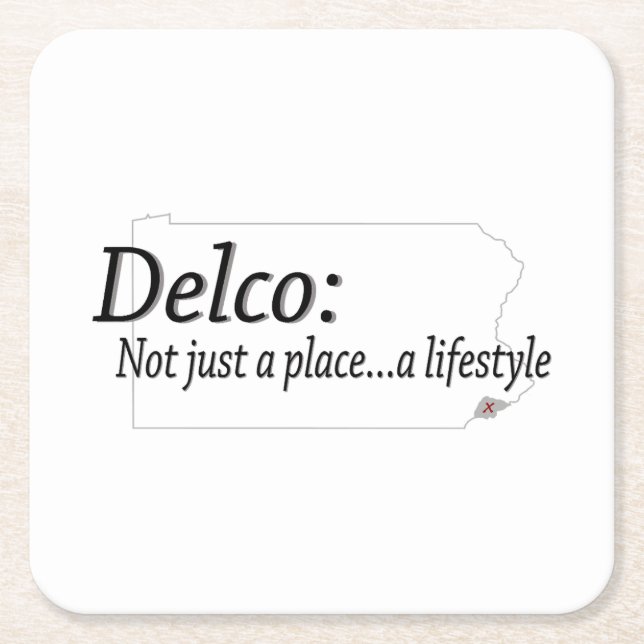 Delco Lifestyle Square Paper Coaster (Front)