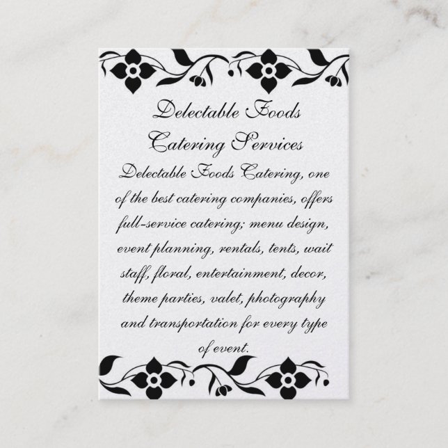 Delectable Foods Business Card (Front)