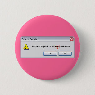 Delete Cookies 6 Cm Round Badge