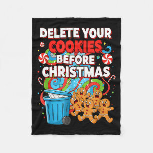 Delete Cookies Funny Christmas Cookie Fleece Blanket