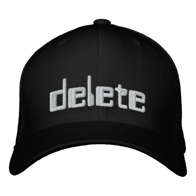 'Delete' embroidered hat geek 1337 pwn (Front)