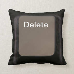 Delete Key / Button Dark Pillow  / Cushion