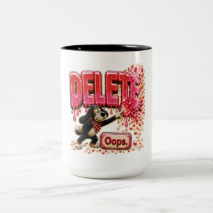 Delete Oops Funny Tech T-Shirt for Programmers Two-Tone Coffee Mug