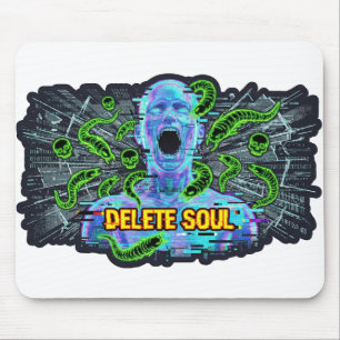 Delete Soul – Cyberpunk Glitch Horror Mouse Pad