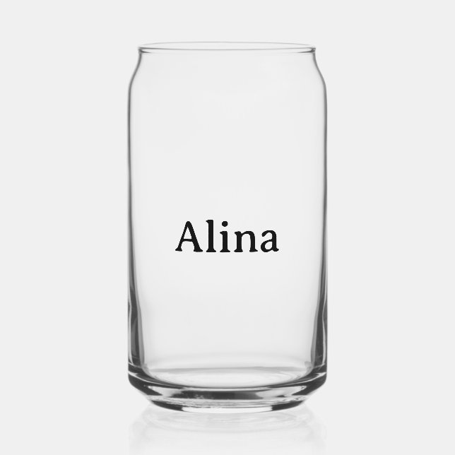 delete text add own design 16 oz can glass (Front)