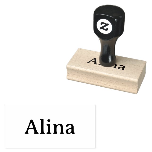delete text add own design 1.5" x 3" rubber stamp (Stamped)