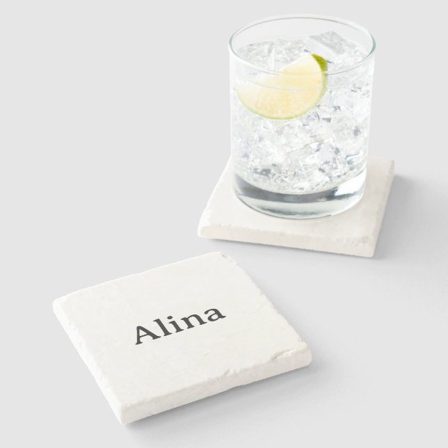 delete text add own design 4" x 4" Marble Stone Coaster (Side)