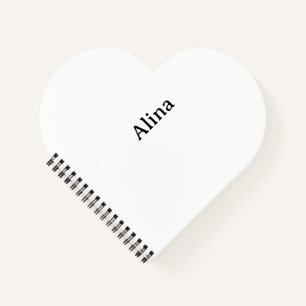 delete text add own design Heart Shaped Spiral Notebook