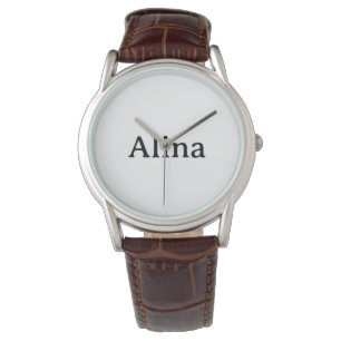 delete text Men's Classic Brown Leather Strap Watch