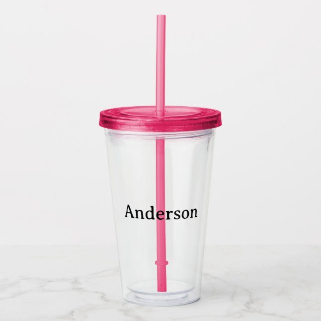 Delete Text & Replace Own Design 16oz clear Acrylic Tumbler (Front)