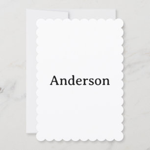 Delete Text Replace Own Design 5" x 7" Scalloped Thank You Card