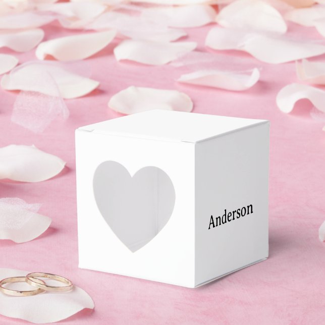 Delete Text & Replace Own Design Heart 2"x2"x2" Favour Box (Wedding)