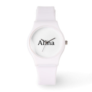 delete text Silicone Strap White Watch