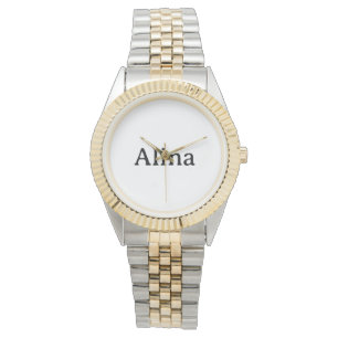 delete text Unisex Two-Tone Bracelet Watch