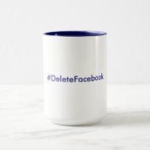 #DeleteFacebook 15 oz. Mug (Navy Blue & White)