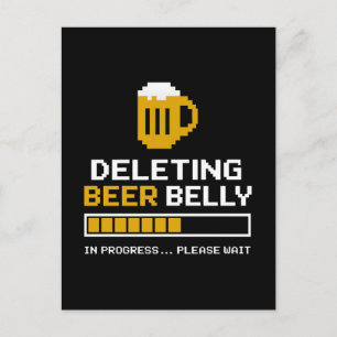 Deleting Beer Belly Please Wait Loading Bar Holiday Postcard