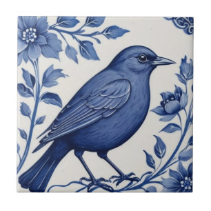 Delft Bird Traditional Classic Blue and White Ceramic Tile