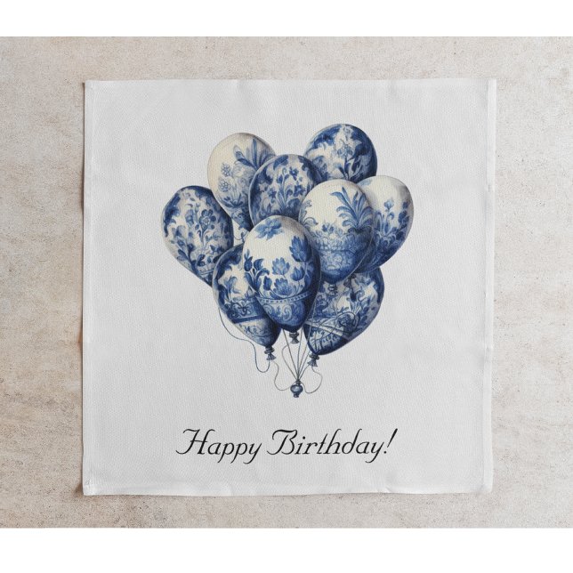 Delft Blue Balloons customisable Napkin (Creator Uploaded)
