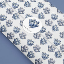 Delft Blue Balloons Wrapping Paper