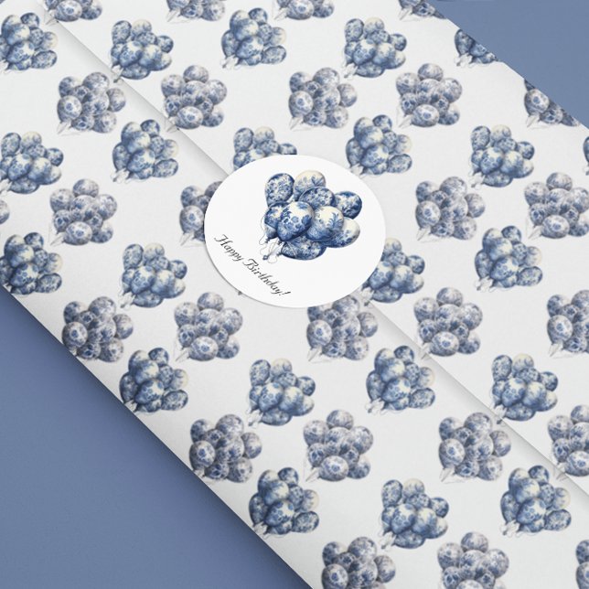 Delft Blue Balloons Wrapping Paper (Creator Uploaded)
