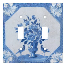 Delft Blue Birds floral French Country Chic