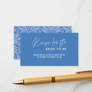 Delft blue Bridal shower share a recipe Enclosure Card