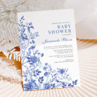 Delft Blue Chinoiserie Garden Neutral Baby Shower